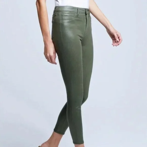 NEW L'Agence MargueriteHigh-RiseHunter CoatedJeans size 25 NWT